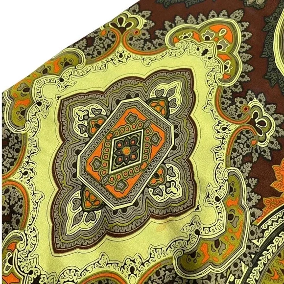 Adrienne Vittadini Brown Silk Velvet Paisley Scarf
